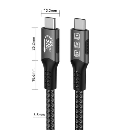 USB4 Cable 40Gbps 240W Thunderbolt 4 Type C Fast Charging Cable