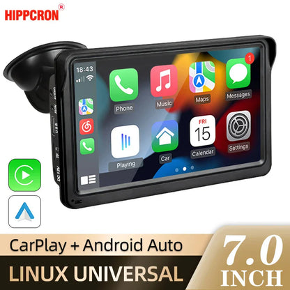 7Inch Car Radio Wireless Carplay and Wireless Android Auto Portable Universal Touch Screen