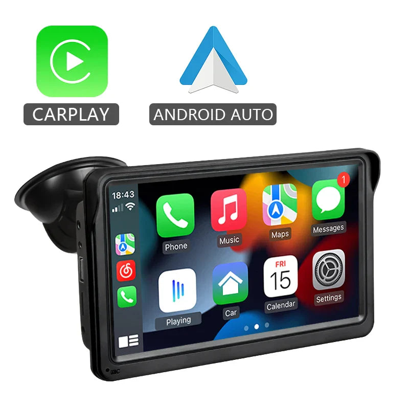 7Inch Car Radio Wireless Carplay and Wireless Android Auto Portable Universal Touch Screen