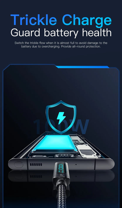 Fast Charging Cable 100W USB-C to USB-C with Display