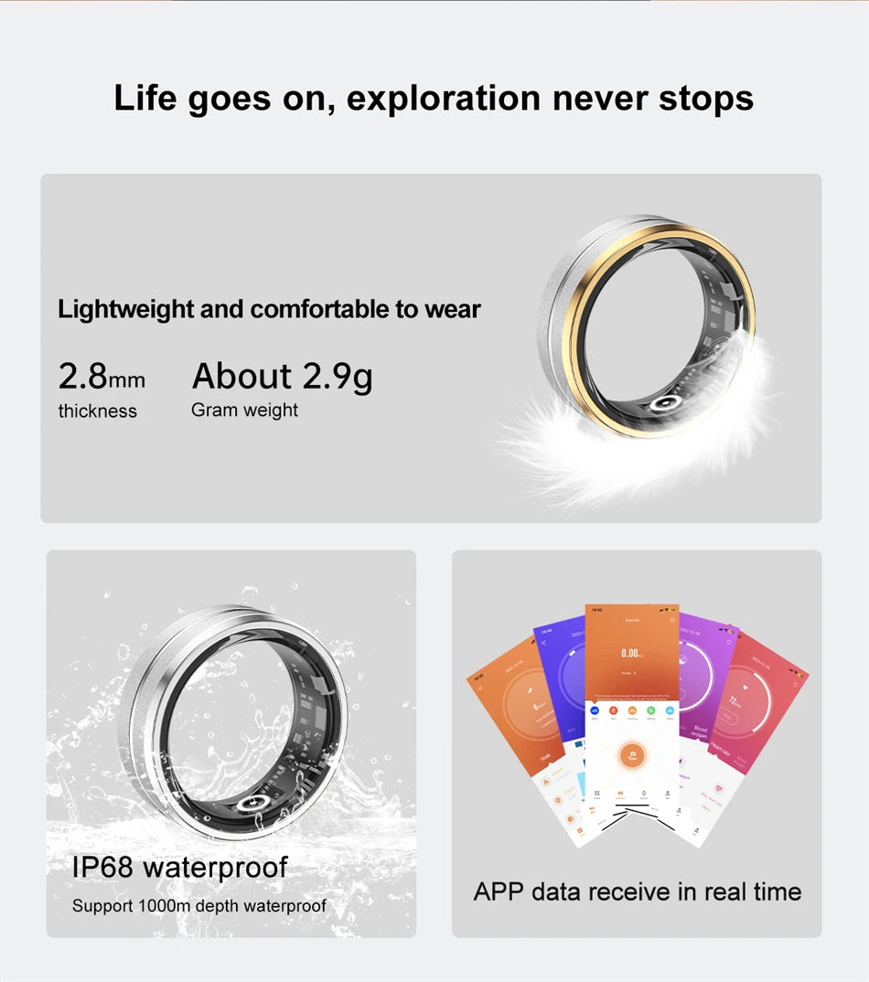 Smart Ring with GPS & Sleep Tracking for Android & iPhone